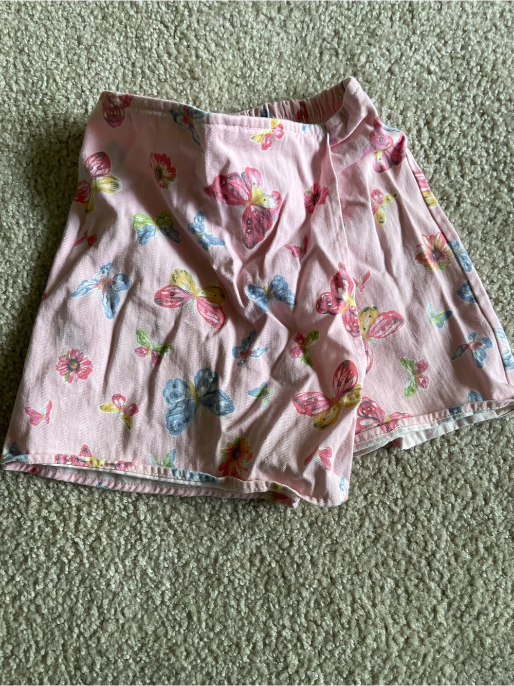 Pink Butterfly Print Girls Skirt